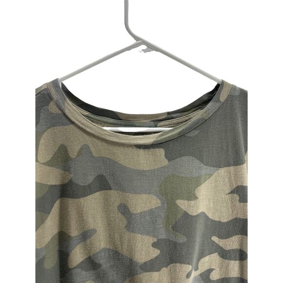 Maurices 24/7 Multi-Tone Green Camo Camouflage Short Sleeve Top Size Small - Picture 5 of 9